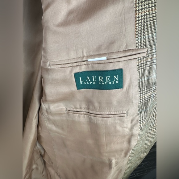 Lauren Ralph Lauren Brown Plaid Sports Coat Blazer Jacket 43 Reg NWT - Picture 6 of 11